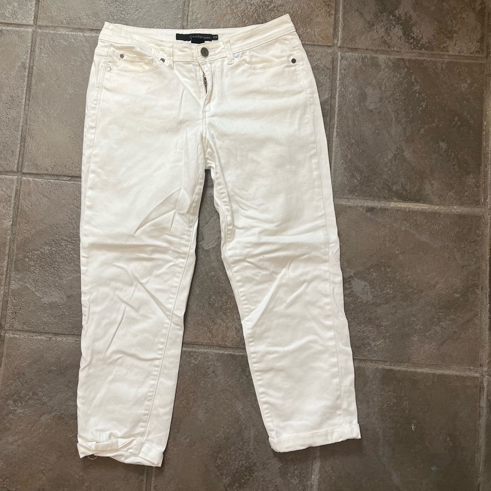 Calvin Klein white jeans size 8